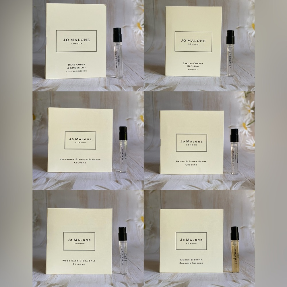 6pcs Jo Malone Sample Set, 6 Different Scents, 0.05oz/ 1.5ml Each, New